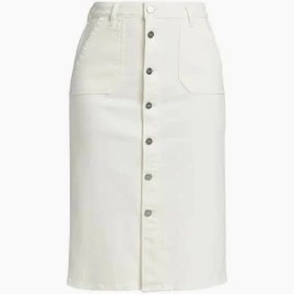 Paige Meadow Midi Skirt Tonal Ecru Size 28 - Picture 8 of 14